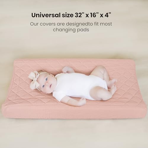 Premium packaging of Konssy USA imported soft muslin diaper changing pad sheets for baby registry
