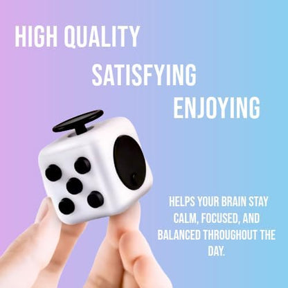 Generic portable tactile fidget cube packaging contents displaying compact dimensions