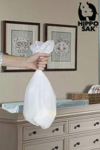 Hippo Sak diaper disposal bags used as small waste basket liner
