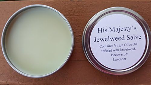 His Majesty's Jewelweed Salve back packaging displaying organic ingredients list