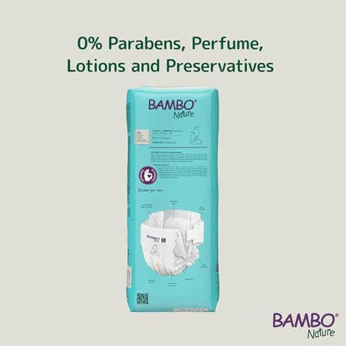 Premium Bambo Nature chlorine free toddler diapers size five close up view