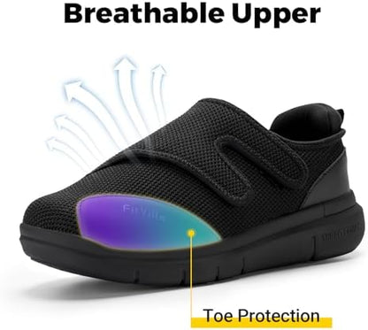 FitVille EasyTop V1 diabetic shoes breathable mesh material close up