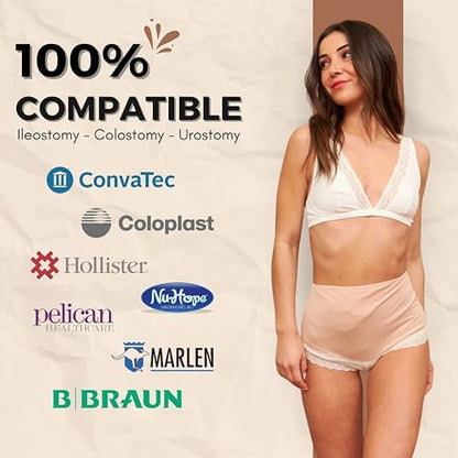 Premium European made ostomy incontinence protective underwear for women