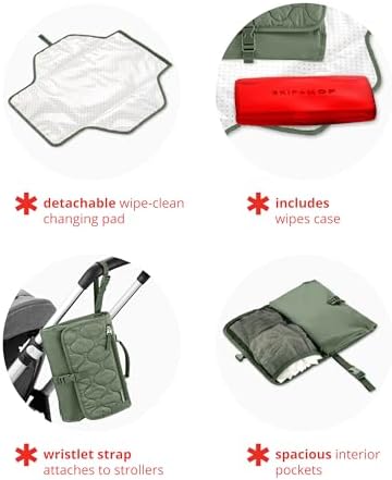 Interior view of Skip Hop portable changing pad showing storage pockets