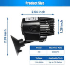 DaToo 3W mini aquarium power head with vibration absorbing suction cup base