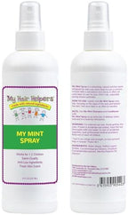 Natural peppermint lice repellent mist for kids showing USA imported packaging.