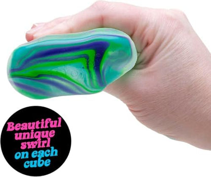 Side angle view of the unique square shaped stress relief toy