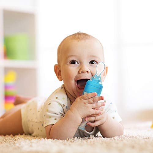 BPA free silicone training spoons for toddlers zero to twenty four months.