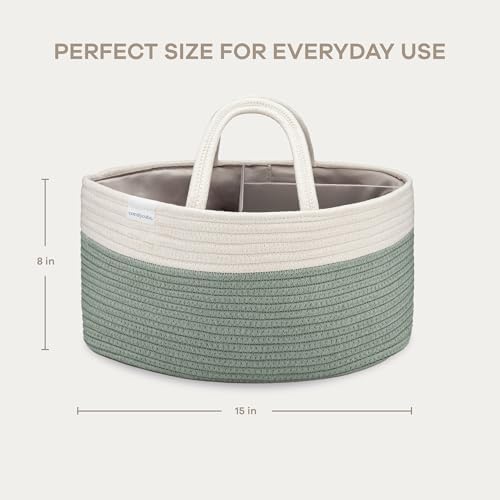 Comfy Cubs portable cotton baby caddy in a nursery setting