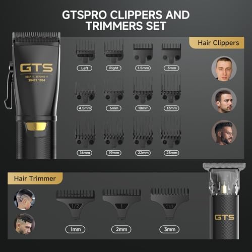 GTSPRO men's hair clipper showing Type-C charging port and premium ergonomic handle design