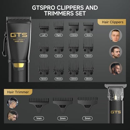 GTSPRO men's hair clipper showing Type-C charging port and premium ergonomic handle design