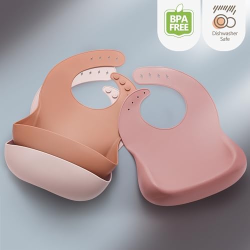BPA free food grade silicone toddler bib set packaging view
