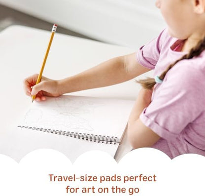 Wire bound kids art supplies pad showing perforated pages for easy tearing