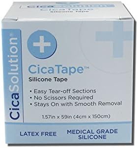CicaTape silicone scar tape being torn easily by hand without scissors using micro-perforations.