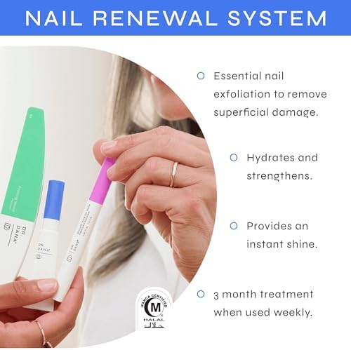 Dermatologist recommended nail strengthener with glycolic acid application brush