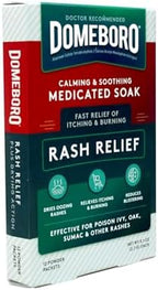 Two pack bundle of Domeboro soothing skin irritation soak boxes placed together.