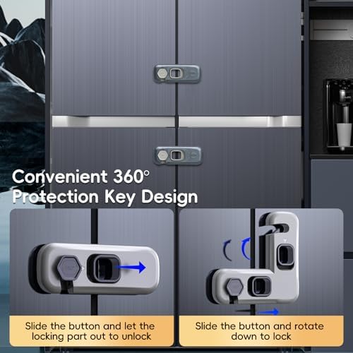 Clear blue fridge safety lock for kitchen appliances