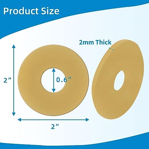 Ten pieces of individually wrapped hydrocolloid skin extender rings for ostomy care