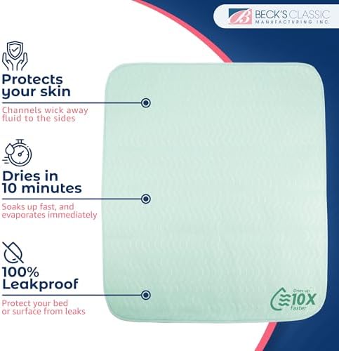 Two pack reusable bed pads folded for storage