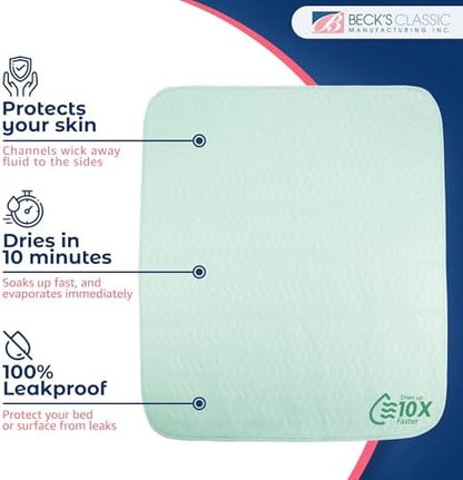 Two pack reusable bed pads folded for storage
