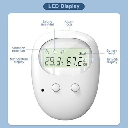 Parent receiver unit for bedwetting alarm showing USB-C charging port