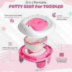 Folded portable travel potty seat for kids in car