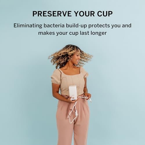 Portable period cup washer for discreet bathroom storage and travel