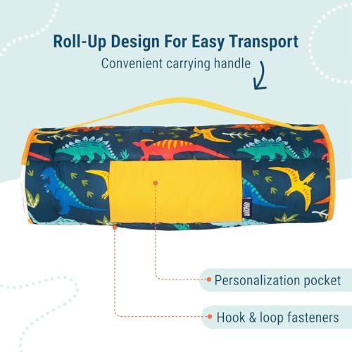 Close up view of the attached warm blanket on Wildkin daycare rest mat
