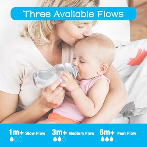 LSAUVWN three months plus baby bottle replacement nipples in a four pack display