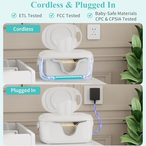 Igeri baby wipe warmer with nightlight display