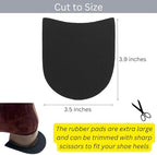 Two pairs of black rubber shoe heel replacements with diamond grip pattern