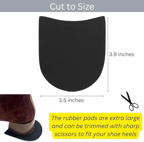 Two pairs of black rubber shoe heel replacements with diamond grip pattern