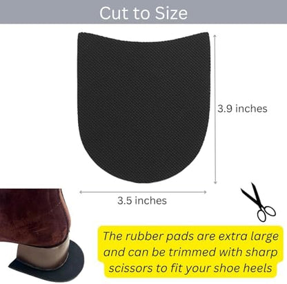 Two pairs of black rubber shoe heel replacements with diamond grip pattern