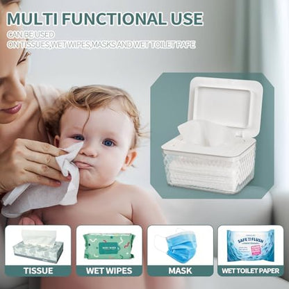 Whiidoom white wipes case placed on nursery shelf