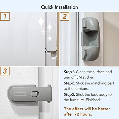 Close up view of the Moonybaby safety latch double button mechanism