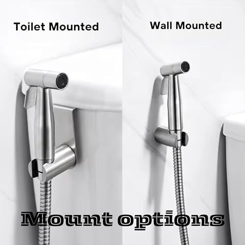 Complete bidet sprayer set components laid out