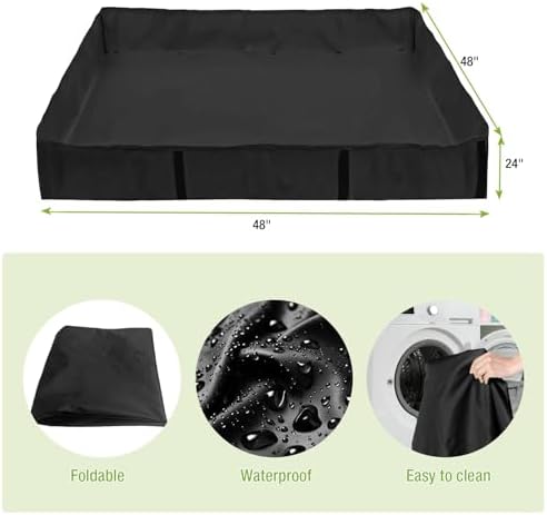 GUTINNEEN Rabbit Pet Playpen Guinea Pig Cage with Waterproof PVC Bottom Liner, Triple Fixing Cage for Rabbit, Guinea Pigs, Bunny, Hedgehog, Small Animal Indoor Playpen, 48''L x 48''W x 24''H - Image 3