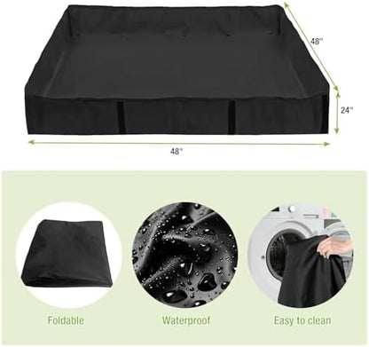 GUTINNEEN Rabbit Pet Playpen Guinea Pig Cage with Waterproof PVC Bottom Liner, Triple Fixing Cage for Rabbit, Guinea Pigs, Bunny, Hedgehog, Small Animal Indoor Playpen, 48''L x 48''W x 24''H - Image 3