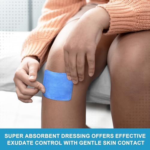 USA-imported super absorbent polymer composite dressing pad being applied to a clean wound area.