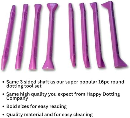 Happy Dotting Company mandala art tools showing size engravings