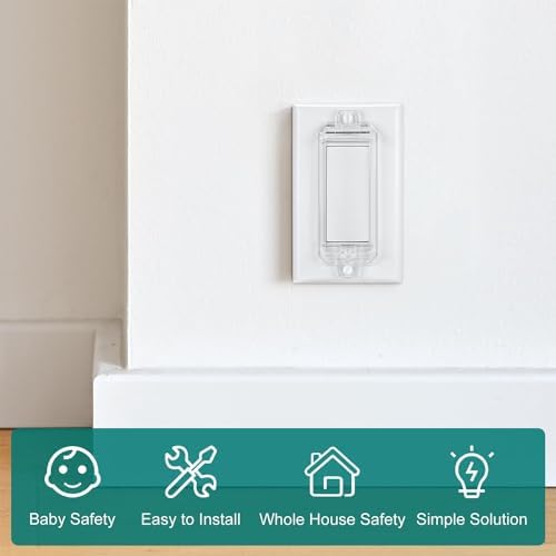 Side profile of Clymene rocker style switch guard on wall