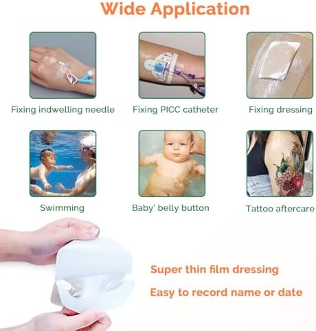 Breathable transparent wound cover bandage applied on skin