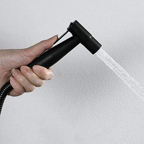 Close-up of the cylindrical trigger handle on the bidet sprayer