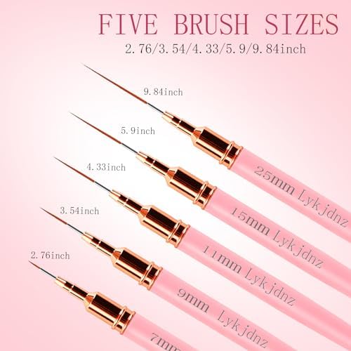 Nail art demonstration using Lykjdnz liner brushes