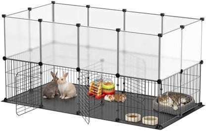 XiaZ Small Animal Playpen 26 Panels, Guinea Pig Cages with Waterproof Mat 47.2" x 23.6" x 23.6",Puppy Play Pen for Chicken,Pet Fence for Rabbit,Bunny,Ferrets,Hamsters,Hedgehogs Indoor - Image 2