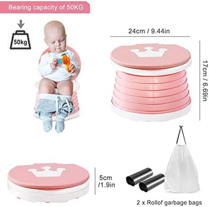 Foldable Yznlife travel potty in collapsed position