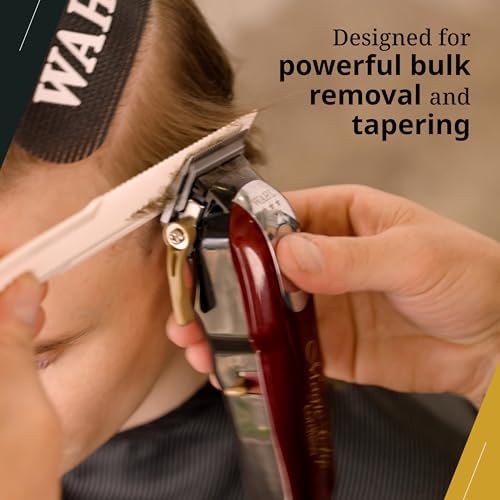 Wahl professional hair trimmer kit showcasing the eight included cutting guides and maintenance accessories