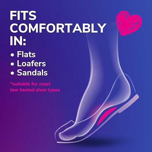 Demonstration of Dr. Scholl's hidden arch support inside a black ballet flat shoe