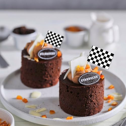 Racing themed party food platter with checkered flags