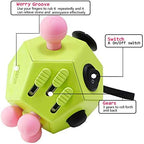 Tactile sensory cube showing the silicone ball and textured rolling gears for anxiety relief
